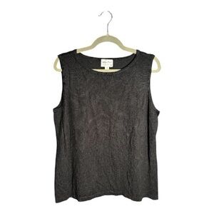 Whisper Knit Black Sleeveless Round Neck Sweater Size Medium